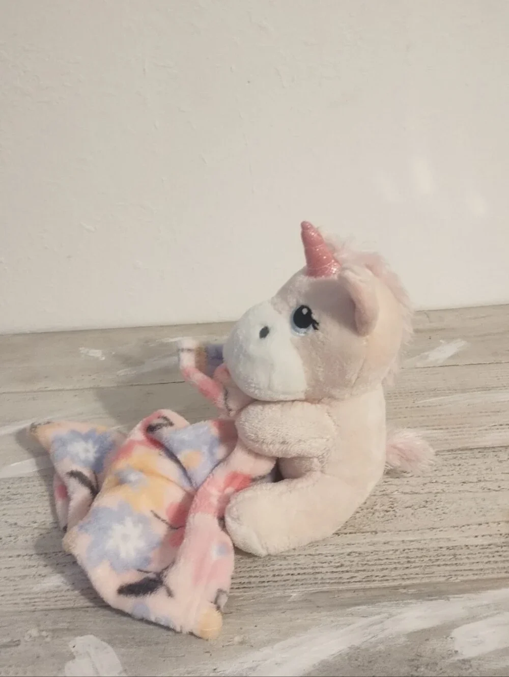Little Beginnings Baby Unicorn Pink Floral Lovey Security Blanket Plush